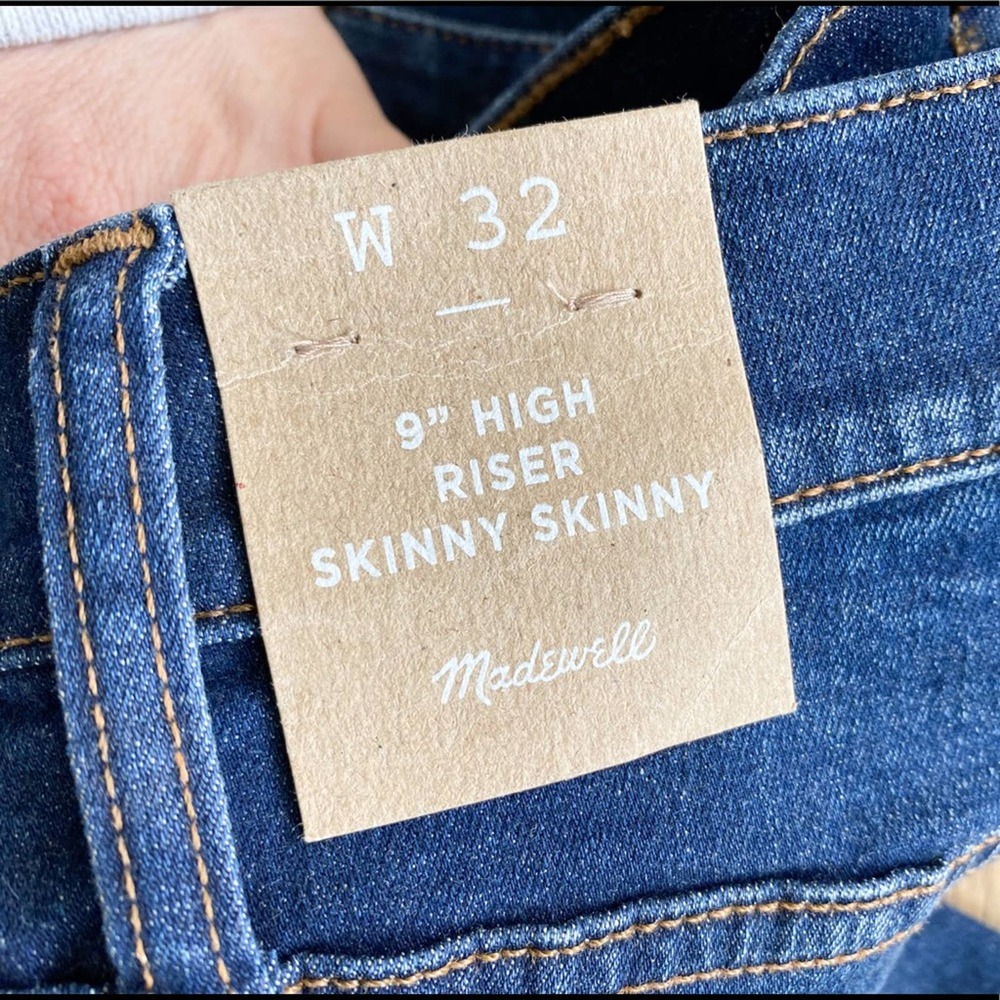 MADEWELL Women's Medium Wash 9" High Riser Skinny Skinny Jeans sz 32 NWT - Picture 9 of 11